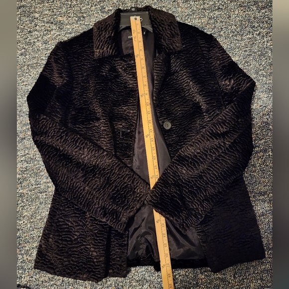 For Joseph Black Velvet Textured Animal Print Blazer Jacket Size Medium - Picture 7 of 9